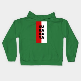 Surabaya City in Indonesian Flag Vertical Kids Hoodie